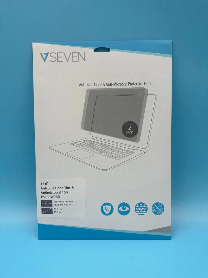 V7 Anti Blue Light Screen Protector 15.6" 2 pack PS156W9AB NEW ✅❤️️✅❤️️ SEALED - Image 1 of 3