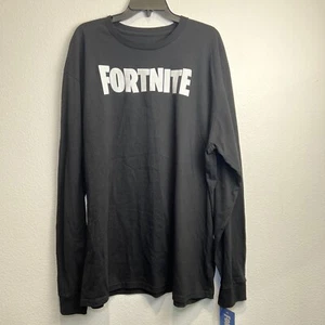 FORTNITE Logo Epic Games Black Long Sleeve Shirt Mens Size XXL NWT - Picture 1 of 6