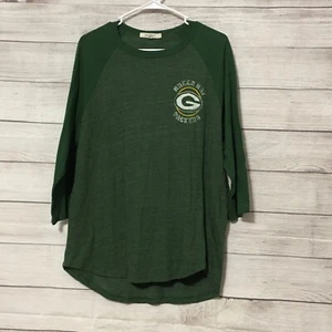 Green Bay Packers Junk Food Contrast 3/4 Sleeve Raglan Tri-Blend T-Shirt Green - Bild 1 von 5