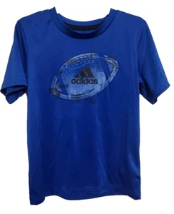 Adidas Short-Sleeve T-Shirt With Football Graphic Boys Size 5 Blue - Picture 1 of 3