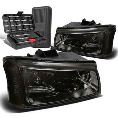 Faros superiores de señal ahumada/clara para Chevy Silverado 2003-2006 + caja de herramientas Foto 1 de 4