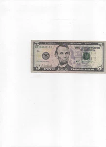 five dollar bill with excellent easy to remember Certification Number - Picture 1 of 2