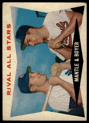 1960 Topps #160 Rival All Stars (Mickey Mantle/Ken Boyer) CPC Foto 1 de 2