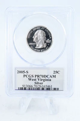 2005-S PCGS PR70DCAM Silver West Virginia State Quarter Proof 25C - Image 1 of 2