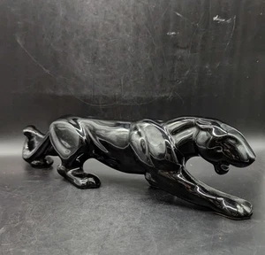 "Escultura de colección Royal Haeger Stalking Black Panther 17"" mediados de siglo moderna" - Imagen 1 de 10