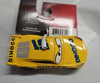 Hallmark Disney Pixar Cars 3 Dinoco 51 Amarillo Azul Resina Coche Adorno de Navidad Foto 1 de 3