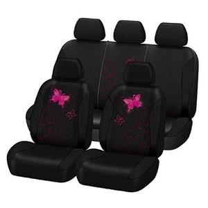 Butterfly car seat Covers ful Set Fashion Universal Lady Woman Female Rear - Picture 1 of 7