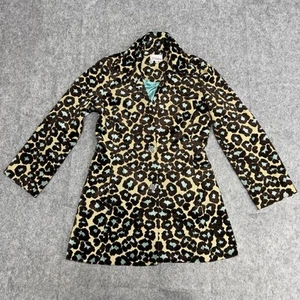 3 Sisters Jacket Womens Small Brown Leopard Print Long Sleeve Preppy Blazer Coat - Picture 1 of 16
