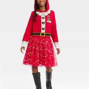 Girls Santa Claus Dresses SZ M - Picture 1 of 8