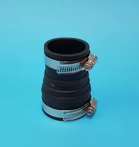 PVC to PVC Rubber Pipe Connector ID 48/58 mm with S/S Clamps - Picture 1 of 3