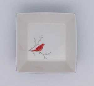 222 Fifth Christmas Birds Plaid Square Bowl - Picture 1 of 9
