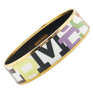 HERMES GM Emaille Logo Armreif Damen 【Gebraucht】 - Bild 1 von 7