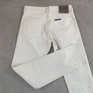 Lee Alife Shop Art Museum Denim Jeans Men 30x32 Off White Straight Leg - Picture 1 of 11