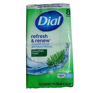 Dial Antibacterial Soap 8 Bars 4oz Each Refresh & Renew Mountain Fresh Scent - Picture 1 of 1
