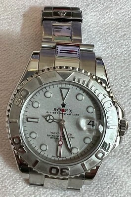Rolex Yachtmaster 35mm Midsize Steel Platinum Mens Watch 168622 Box Papers - Image 1 of 4