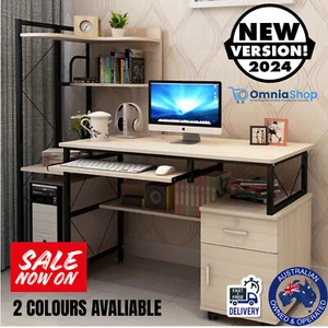 Computer Desk Multi Function Office Workstation Deluxe Large Table Combination - Picture 1 of 24