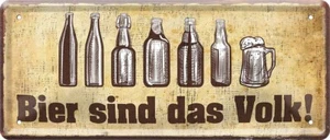 ''Bier sind das Volk'' 28x12cm Blechschild - Bild 1 von 4