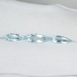 Set di pere acquamarina naturale ""Blu cielo"" 2,55 cts Best Color & Fire...!!!! - Foto 1 di 2