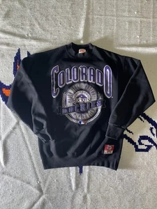 Super Vintage Colorado Rockies 90s MLB Nutmeg Member Club Sweatshirt L!! - Picture 1 of 8