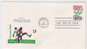 TurtlesTradingPost- Olympic Soccer Envelope -1979 FDC #U596 Fleetwood Cachet - Picture 1 of 2