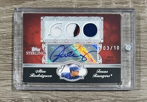 ALEX RODRIGUEZ 2007 Topps Sterling 600 PATCH MEMORABILIA 3CSA-117 AUTO #3/10 SSP - Picture 1 of 2