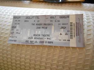 JOHN PRINE THE BOWERY N.Y.C. TICKET STUB 15. MAI 2009 - Bild 1 von 3