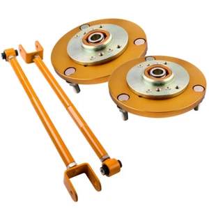 2x Braccetti Comando Camber Posteriori + 2x Piastra Camber Anteriore per BMW E36 Supporto Superiore - Foto 1 di 10