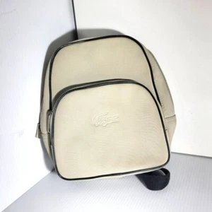 Lacoste back pack knapsack bag purse birch white small black straps - Picture 1 of 11