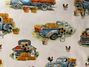 Old Farm Truck Valance, Window Curtain 43"W x 14"L, Gift - Picture 1 of 1