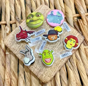 Shrek 7-Piece Bundle – Swamp Gang Pins & Character Jibbitz Fiona Donkey Dragon - Picture 1 of 3