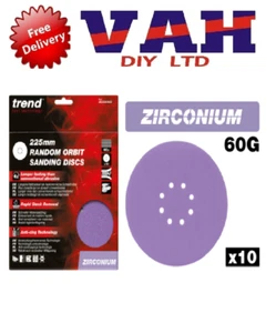 TREND AB/225/60Z RANDOM ORBITAL SANDING 10PC 225MM 60G - Picture 1 of 1