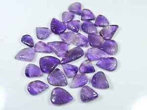150Cts. Natural Leaf Carving Purple Amthyst 30Pcs Loose Gemstone Lot 12-17MM b24