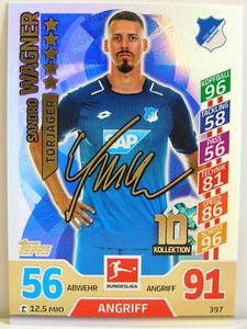Match Attax 2017/18 Bundesliga - #397 Sandro Wagner - goal scorer