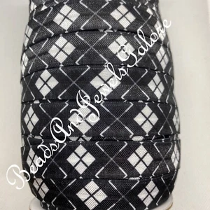 Diamond foe diamond elastic plaid foe black and white elastic Diamond shape - Picture 1 of 1