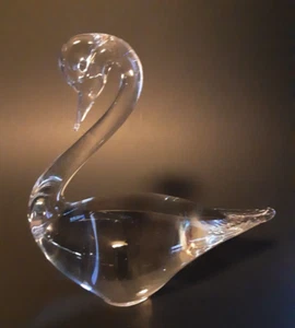 Eneryda Sweden Signed Art Glass 8" Swan 1984 - Picture 1 of 7