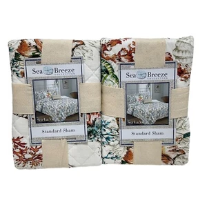 Sea La Vie Standard Shams 20"" x 26"" Meeresbrise Kollektion Baumwolle Blumenmuster S - Bild 1 von 4