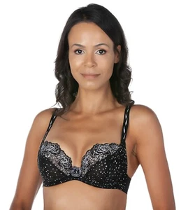 Alegro Ruby Pink KEIA Sexy Lingerie Sheer w Embroidered Lace Underwire Bra - Picture 1 of 3