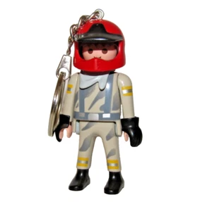 Playmobil Biker Pilot Motorcycle racing driver w/ red helmet Keychain - C52 - Picture 1 of 4