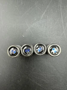 UNIVERAL VALVE STEM CAP COVERS WITH BMW LOGO SILVER 📦 - Picture 1 of 6