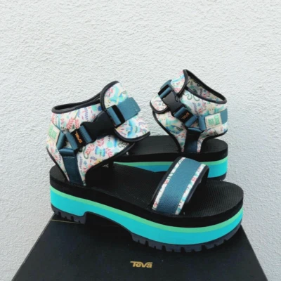 TEVA ANNA SUI INDIO JEWELL ANKLE WRAP PLATFORM SANDALS, WOMEN US 6/ EUR 37  ~NIB - Image 1 of 4