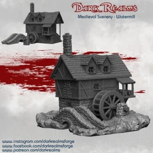 Dark Realms Medieval Scenery Watermill Tabletop Fantasy 28/32mm - Bild 1 von 1