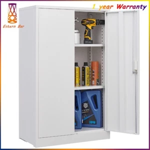 Metal Storage Cabinet with Locking Doors and Adjustable Shelf, Folding Cabinet - Picture 1 of 24