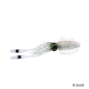 Pescado ¡WOW! Falda de calamar caza de pesca de 6 pulgadas señuelo de pulpo 3D cristal ojo - Imagen 1 de 11