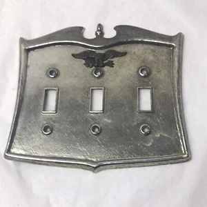 Dilly Manufacturing 3 Toggle Metal Light Switch Plate Eagle Vintage - Picture 1 of 4