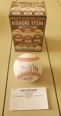 MLB - Gary Mathews - ROY 1973 - Bola de beisebol assinada - Giants, Braves, Phillies, Cubs - Imagem 1 de 4