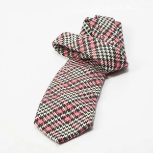 JOOP Cravatta Lana Rosa POW Check Flanella Made in Italy Abbigliamento Uomo Classico - Foto 1 di 3