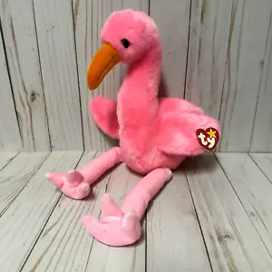 Ty Beanie Buddies Pinky Flamingo Plüschvogel mit Hängeetikett 12 Zoll - Bild 1 von 11