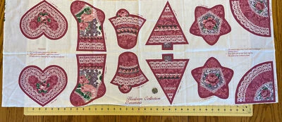 Medias Victorianas Reliquia Adorno de Navidad Panel de Tela Rosa Corte y Coser Foto 1 de 4