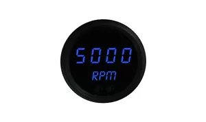 2 1/16" Digital Tachometer Blue LED Gauge Black Bezel Made In The USA - Picture 1 of 5