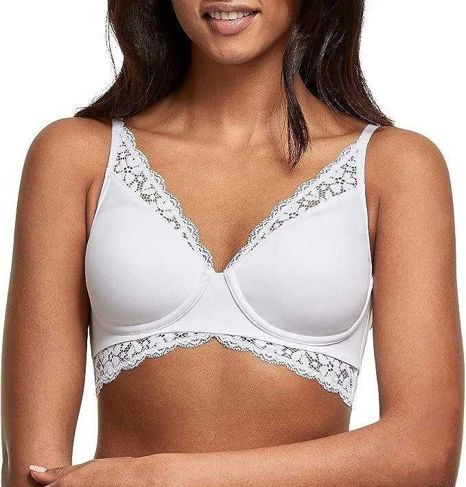 Maidenform 34D Pure Comfort Lace Longline Wireless Convertible Bralette C018